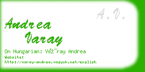 andrea varay business card